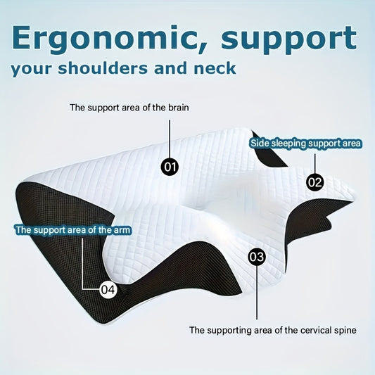 SafeRest Core – Ergonomic Neck Pillow for Side, Back & Stomach Sleepers (Black Edition)