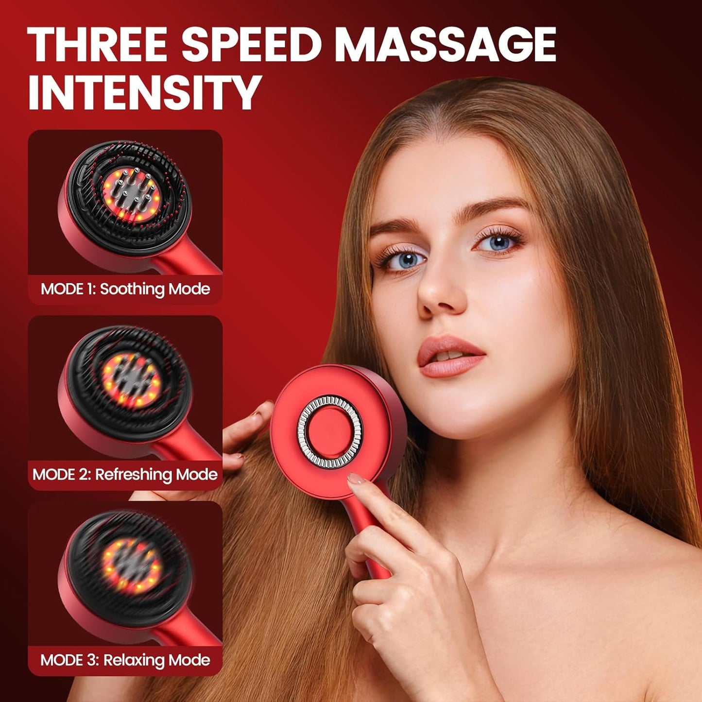 Marina I Scalp Massaging Brush – 3-in-1 Electric | Waterproof | Red Light Therapy