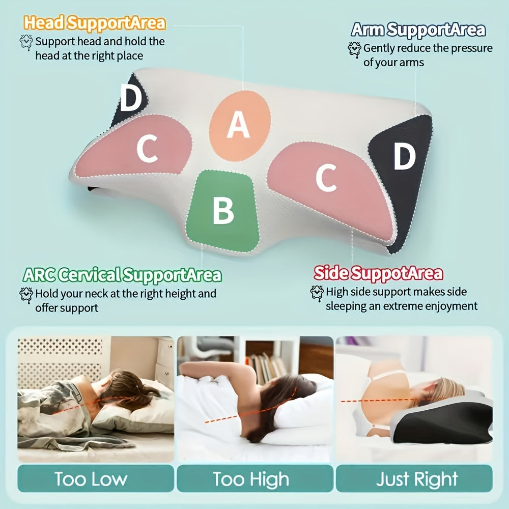 SafeRest Core – Ergonomic Neck Pillow for Side, Back & Stomach Sleepers (Black Edition)