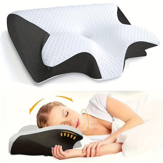 SafeRest Core – Ergonomic Neck Pillow for Side, Back & Stomach Sleepers (Black Edition)