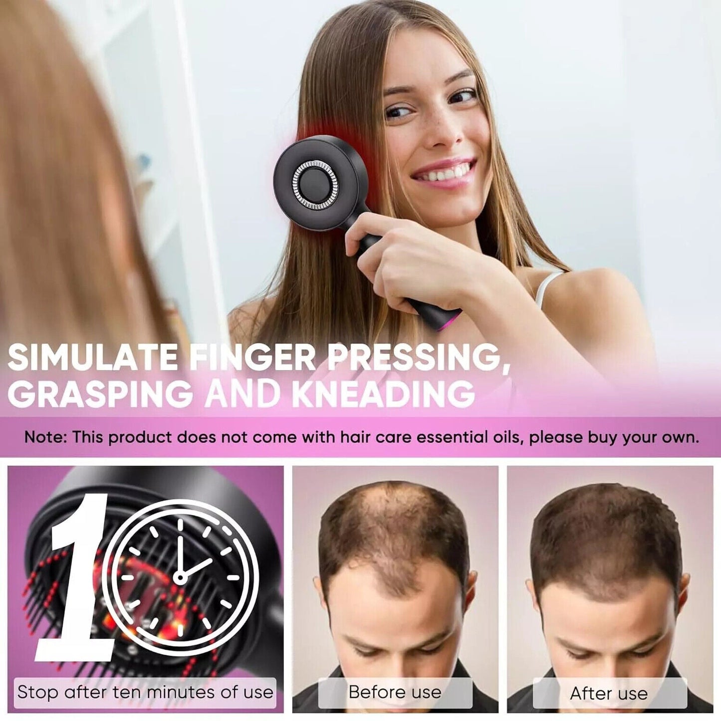 Marina I Scalp Massaging Brush – 3-in-1 Electric | Waterproof | Red Light Therapy